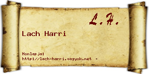 Lach Harri névjegykártya